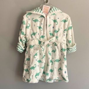 Just One You by Carter’s 0-9 Months White Green Dinosaur Hooded Bathrobe